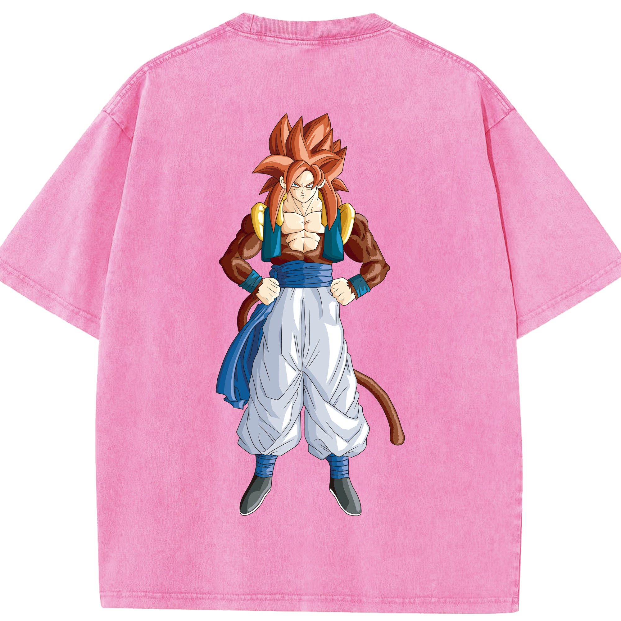 （画像用） ドラゴンボール 孫悟空（そん ごくう）Son Goku カカロット DRAGON BALL Kakarotto 綿100% ヴィンテージ風 半袖Tシャツ（背面プリント）